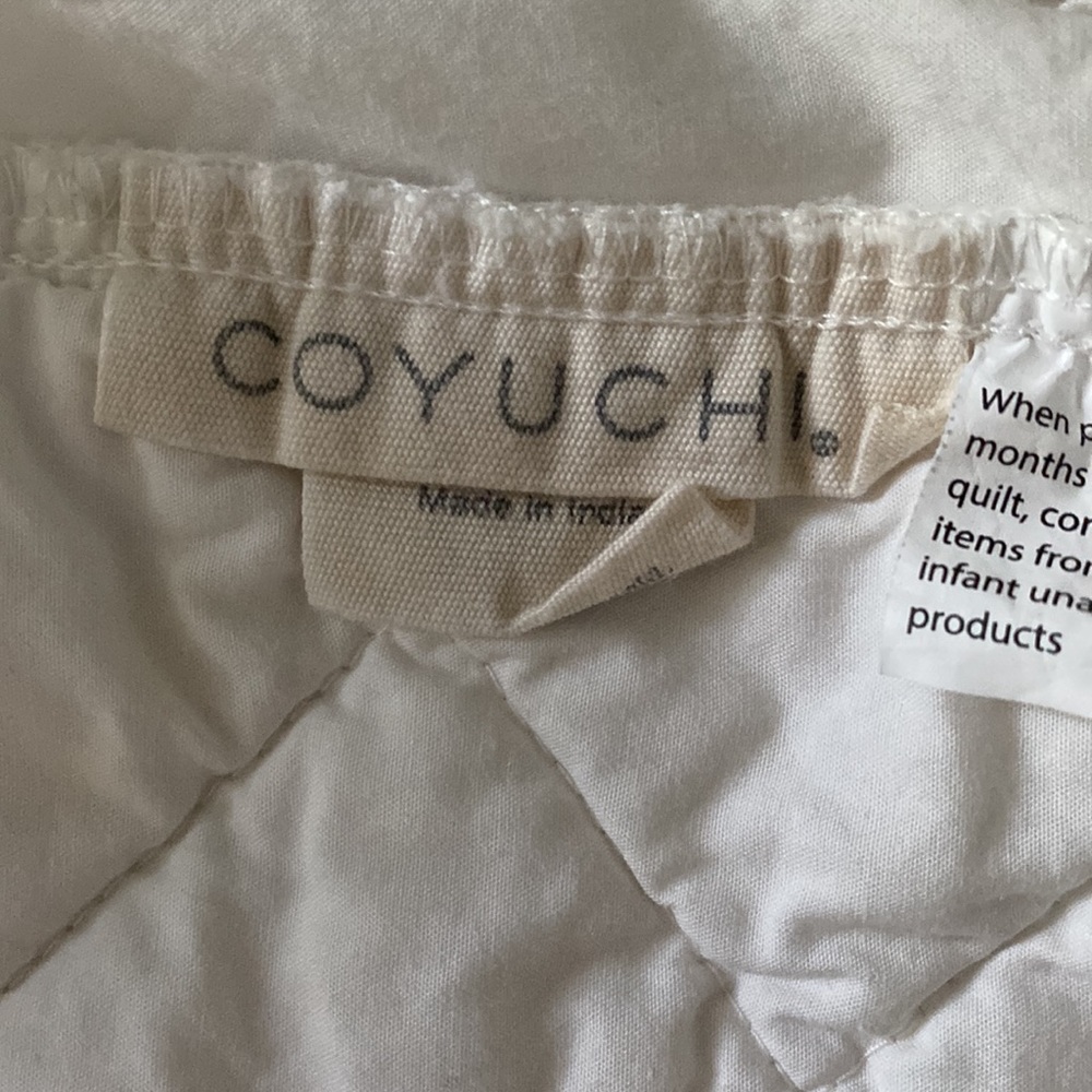 Coyuchi organic white quilted crib mattress pad organic cotton GOTS certified - Picture 7 of 12